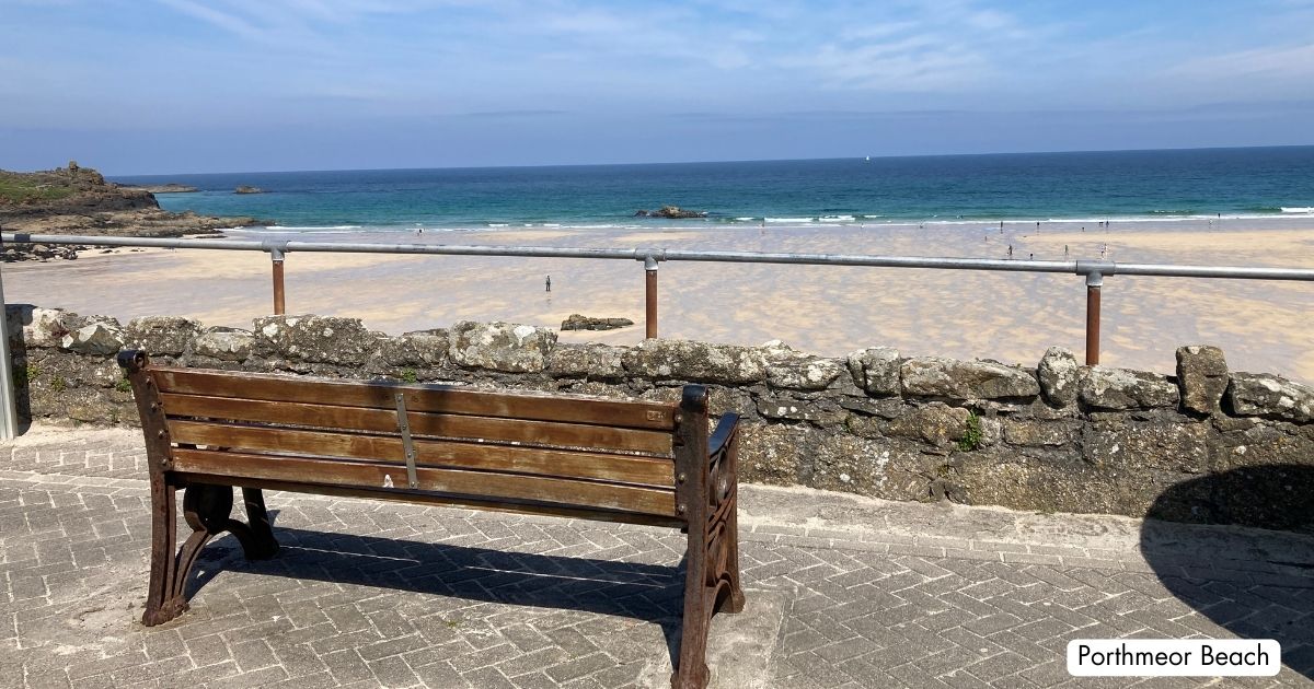 Bench With View St Ives Cornwall Porthmeor Beach