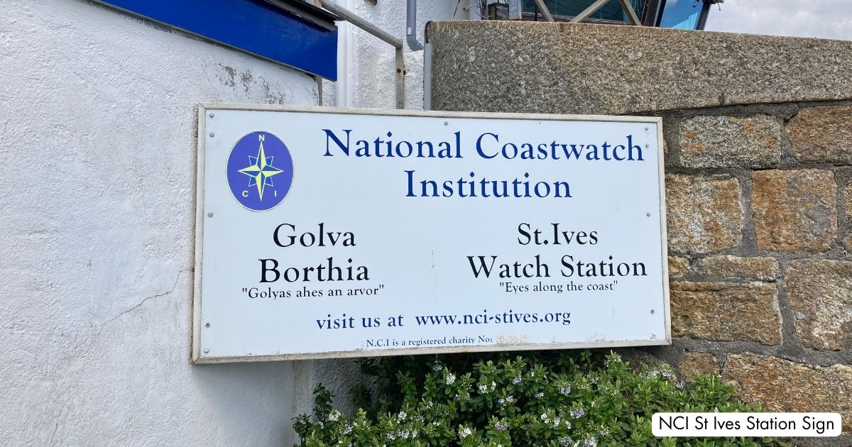 NCI Coastguard Sign St Ives Cornwall