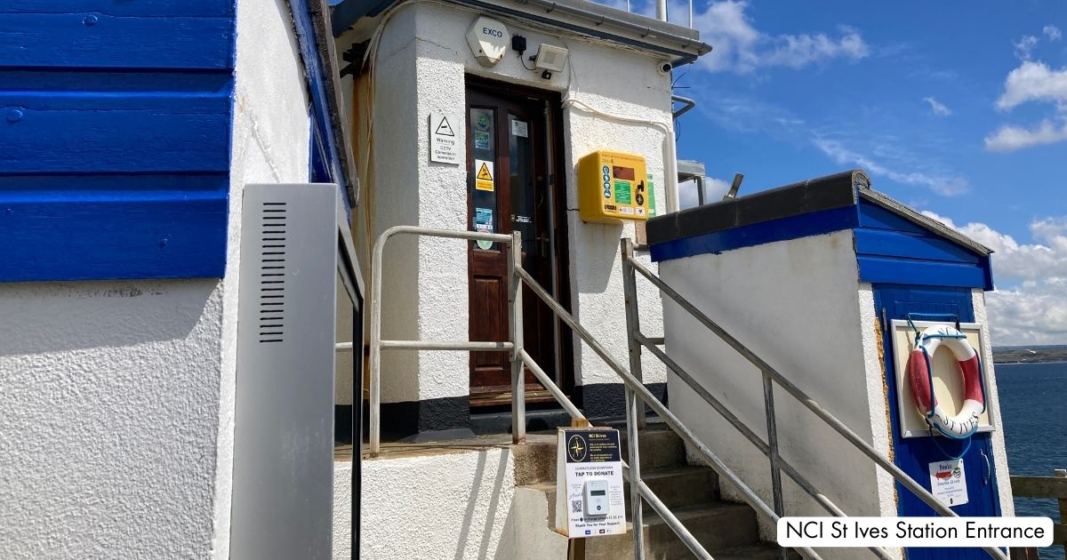 NCI Coastguard Station Entrance and Donations St Ives Cornwall
