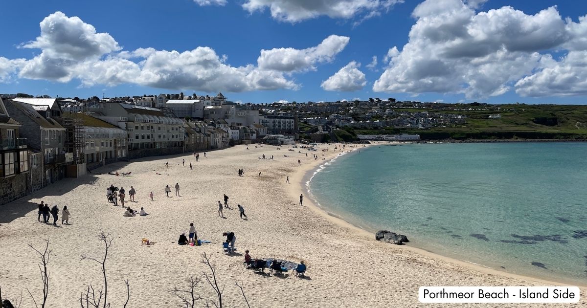 Porthmeor Beach St Ives Cornwall Island Side