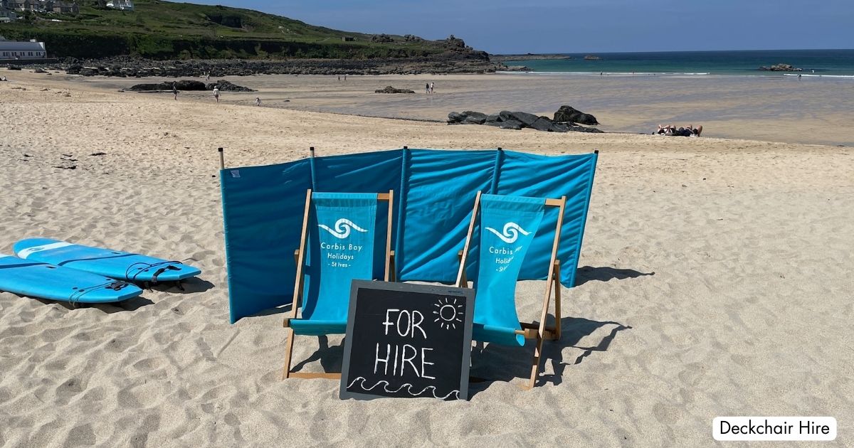 Porthmeor Beach St Ives Cornwall Deckchairs