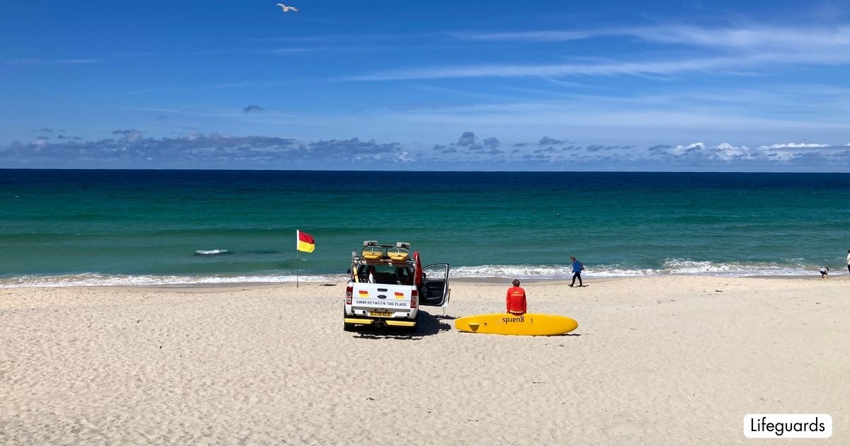 Porthmeor Beach St Ives Cornwall Lifeguards