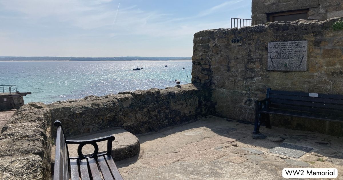 Smeaton's Pier St Ives Cornwall WW2 Memorial