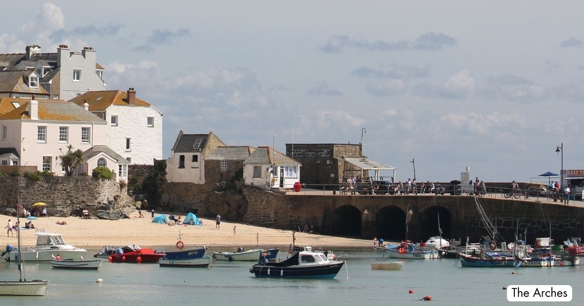 St Ives Harbour Beach Cornwall Arches