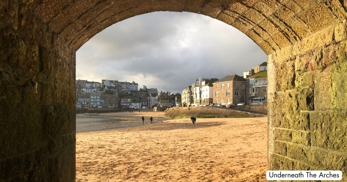 St Ives Harbour Beach Cornwall Arches