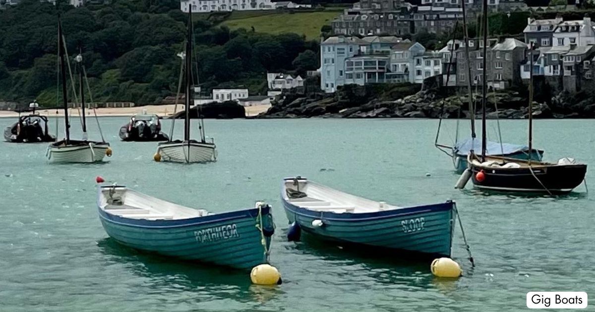 St Ives Harbour Beach Cornwall Gig Boats