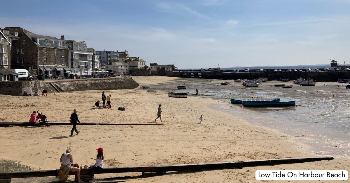 St Ives Harbour Beach Cornwall Low Tide