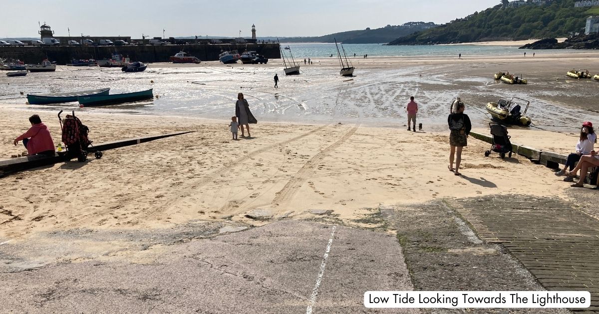 St Ives Harbour Beach Cornwall Low Tide