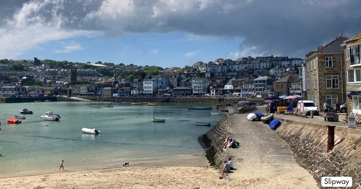 St Ives Harbour Beach Cornwall Slipway