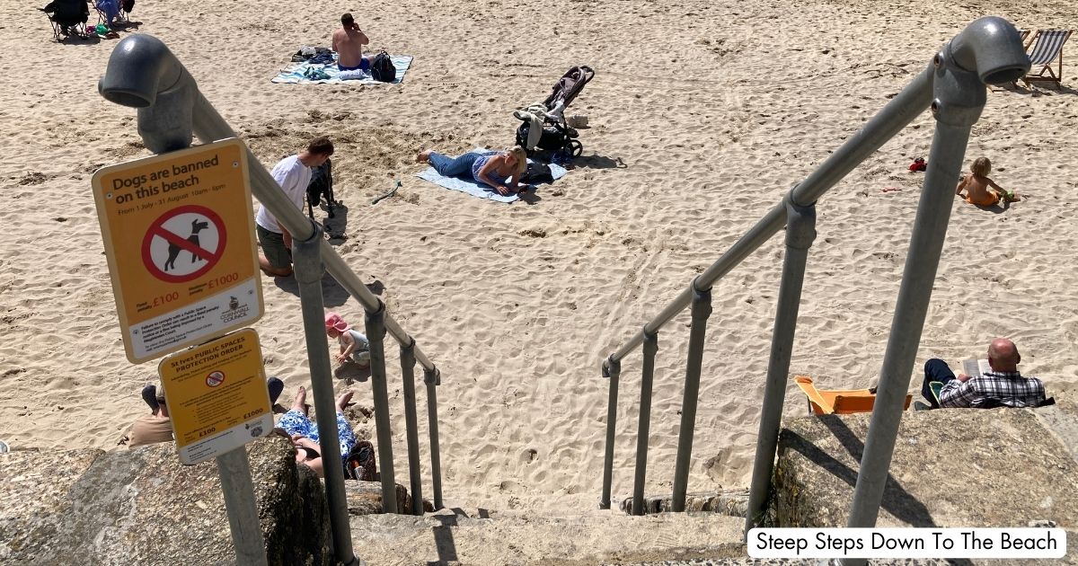 St Ives Harbour Beach Cornwall Steps