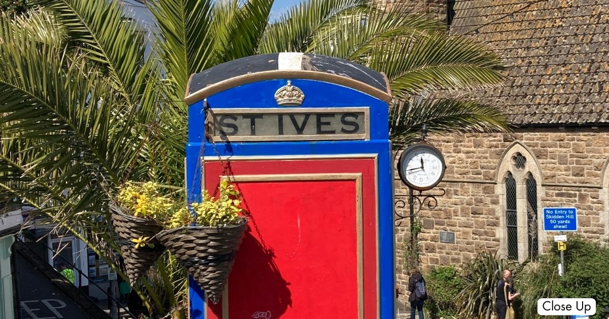 Telephone Box St Ives Cornwall Close Up