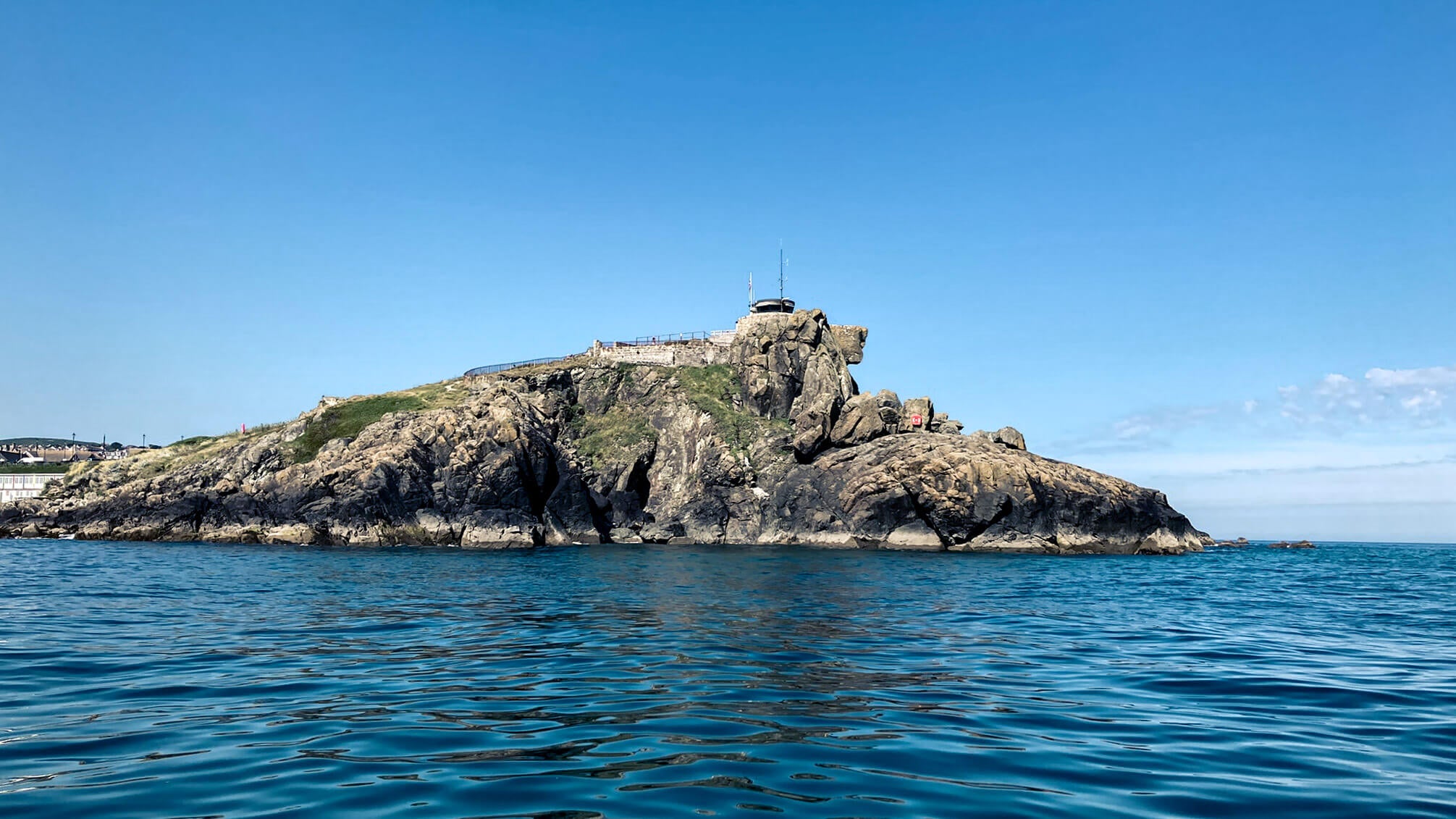 The Island and Coastguard from Wavedancer Boat Trip St Ives Cornwall