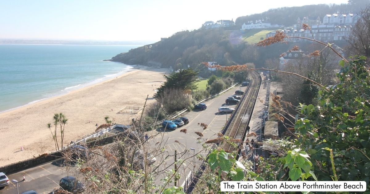 St Ives Train Cornwall View Of The Station and Beach
