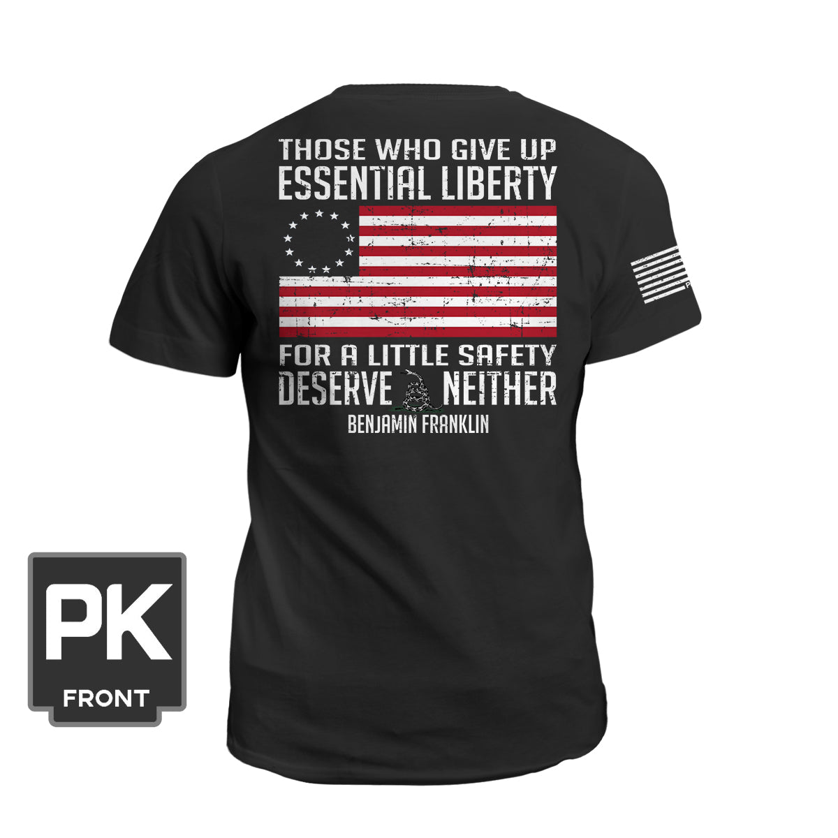 Those Who Give Up Essential Liberty For A Little Safety Deserve Neither  Benjamin Franklin shirt
