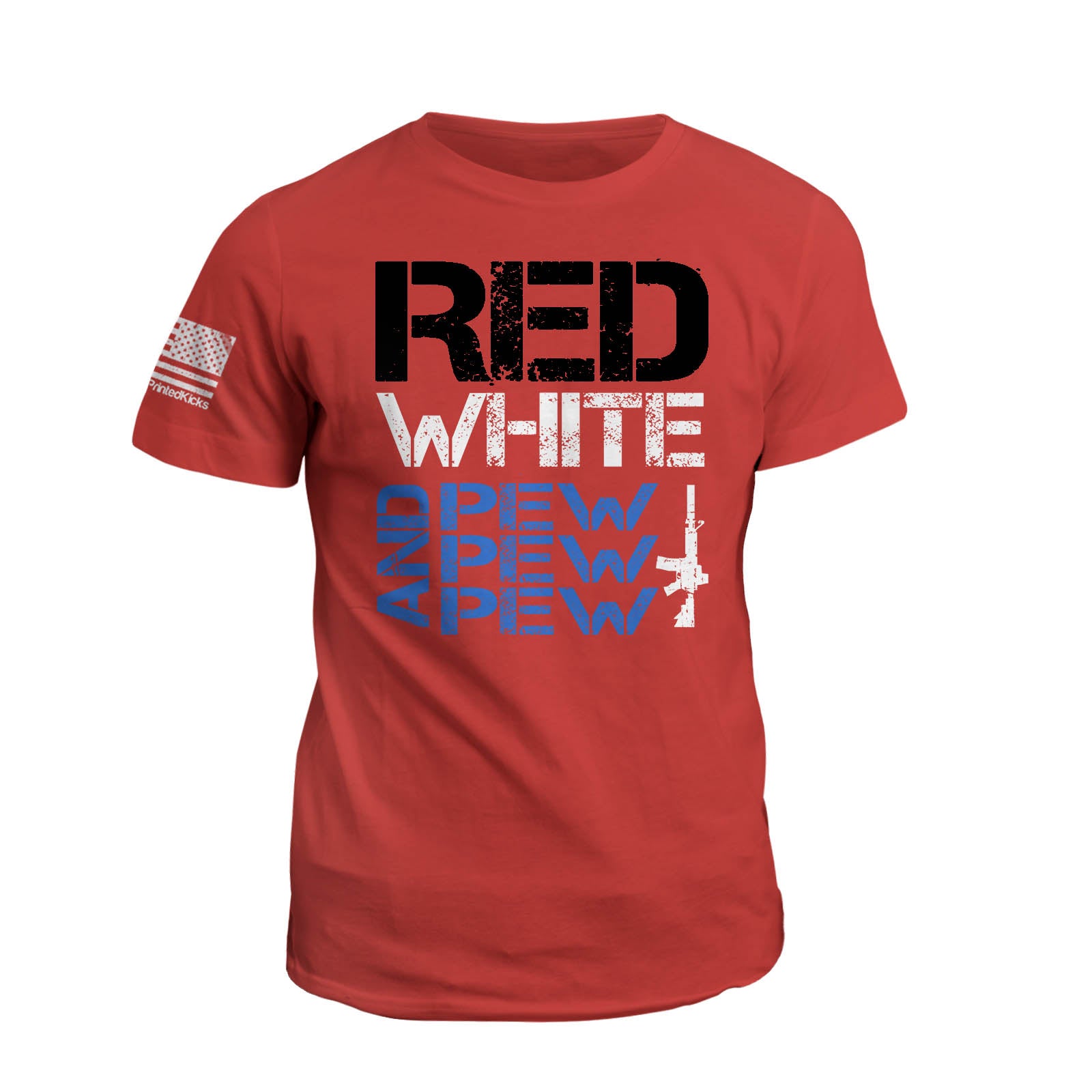 red white and pew t shirt