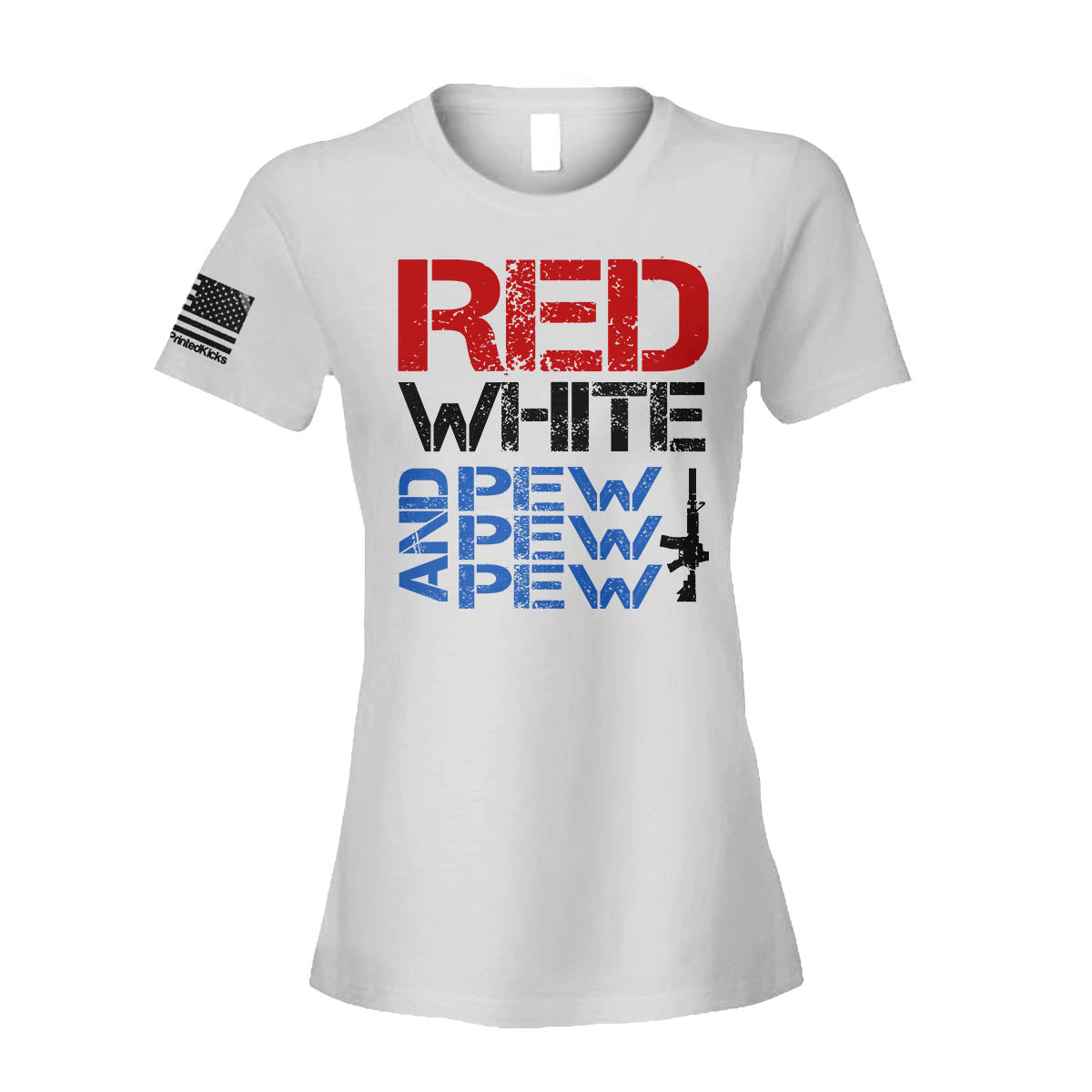red white and pew shirt