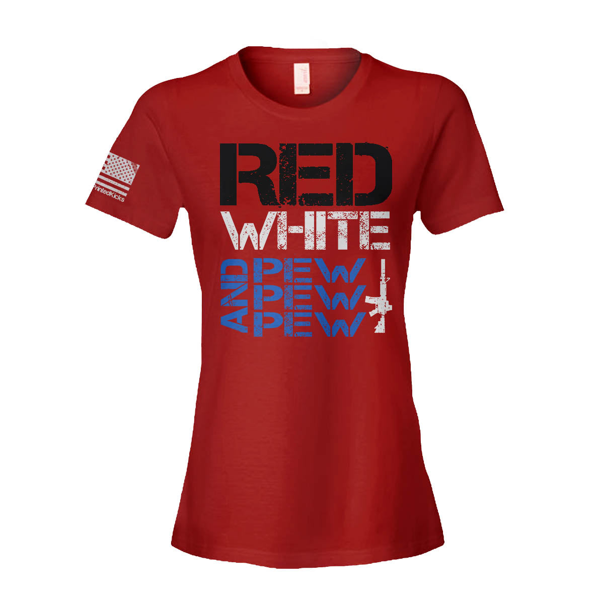 red white and pew t shirt