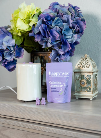 Calming Lavender wax melts and an Opalescent Mod warmer