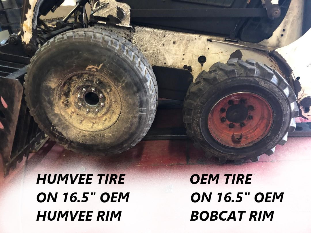Goodyear MTR Kevlar Humvee-Reifen-Match-Sets von vier oder fünf 37 "montiert auf 8-Nasen-16,5" Felgen 90-100% Profil. 10 Liter 24 Bolzen plus Run Flat-Einsatz