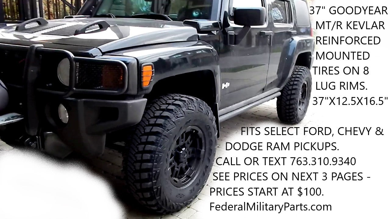 Goodyear MTR Kevlar Humvee Tires Matched Sets of four or five 37” Moun –  Federal Military Parts (763) 310-9340