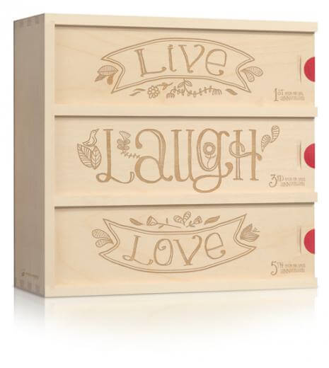 Anniversary Wine Box: Live Laugh Love