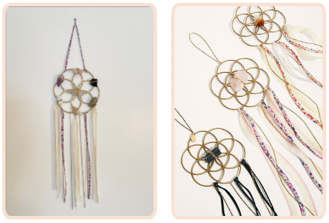 crystal grid dreamcatchers in 3 different design colors