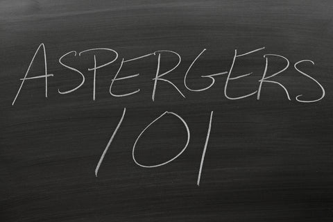 chalkboard with "Aspbergers 101" written on it.