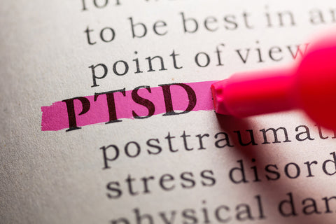 closeup shot of dictionary definition of PTSD.