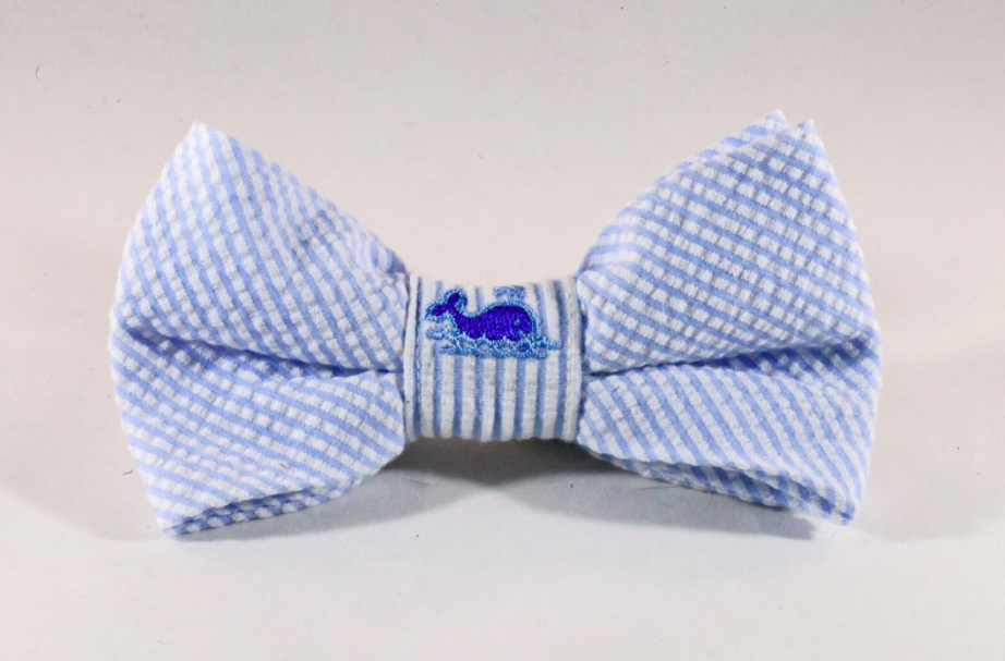 seersucker dog bow tie
