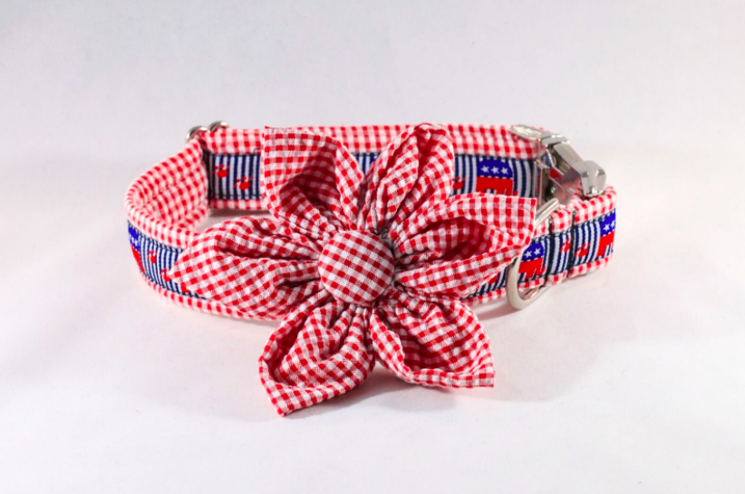 red bow tie dog collar