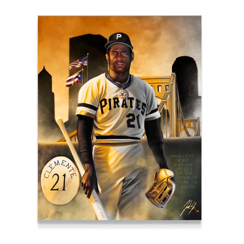 Roberto Clemente Pittsburgh Pirates 1963 Smiling 11 x 14 Colorized Print