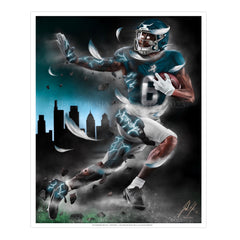 Hand Signed Brian Dawkins WEAPON X Art Print