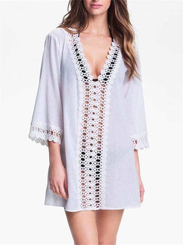 v neck beach cover up