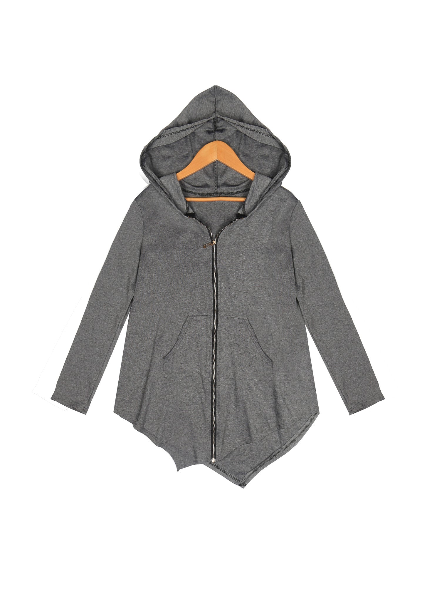 Wealfeel Irregular Cut Hooded Outerwear