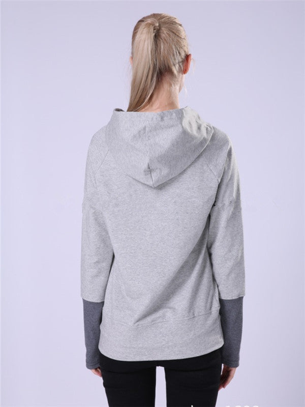 Sleeve Spliced Lacing Front Sweatshirt