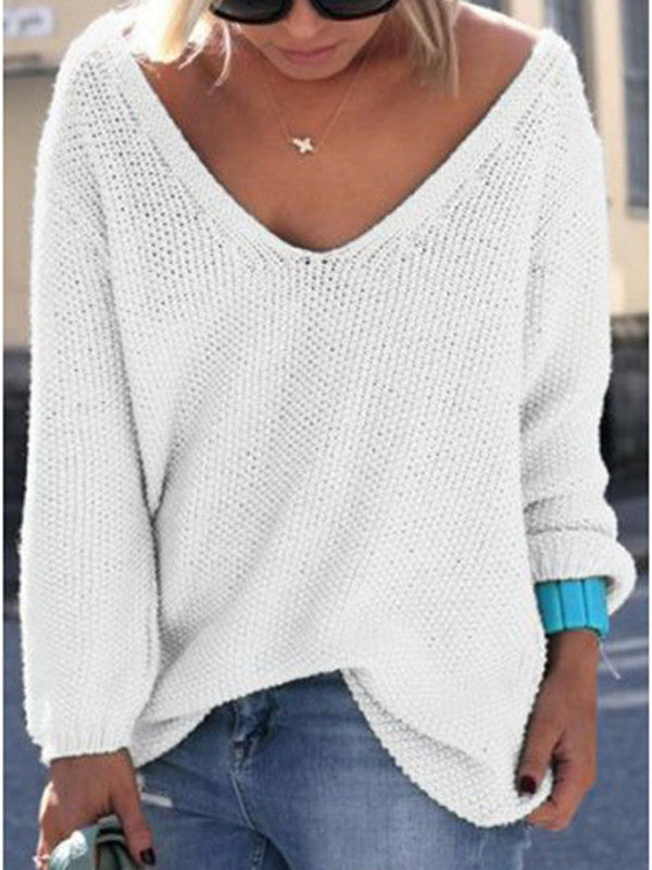 Loose Talk V Neck Knitted Top