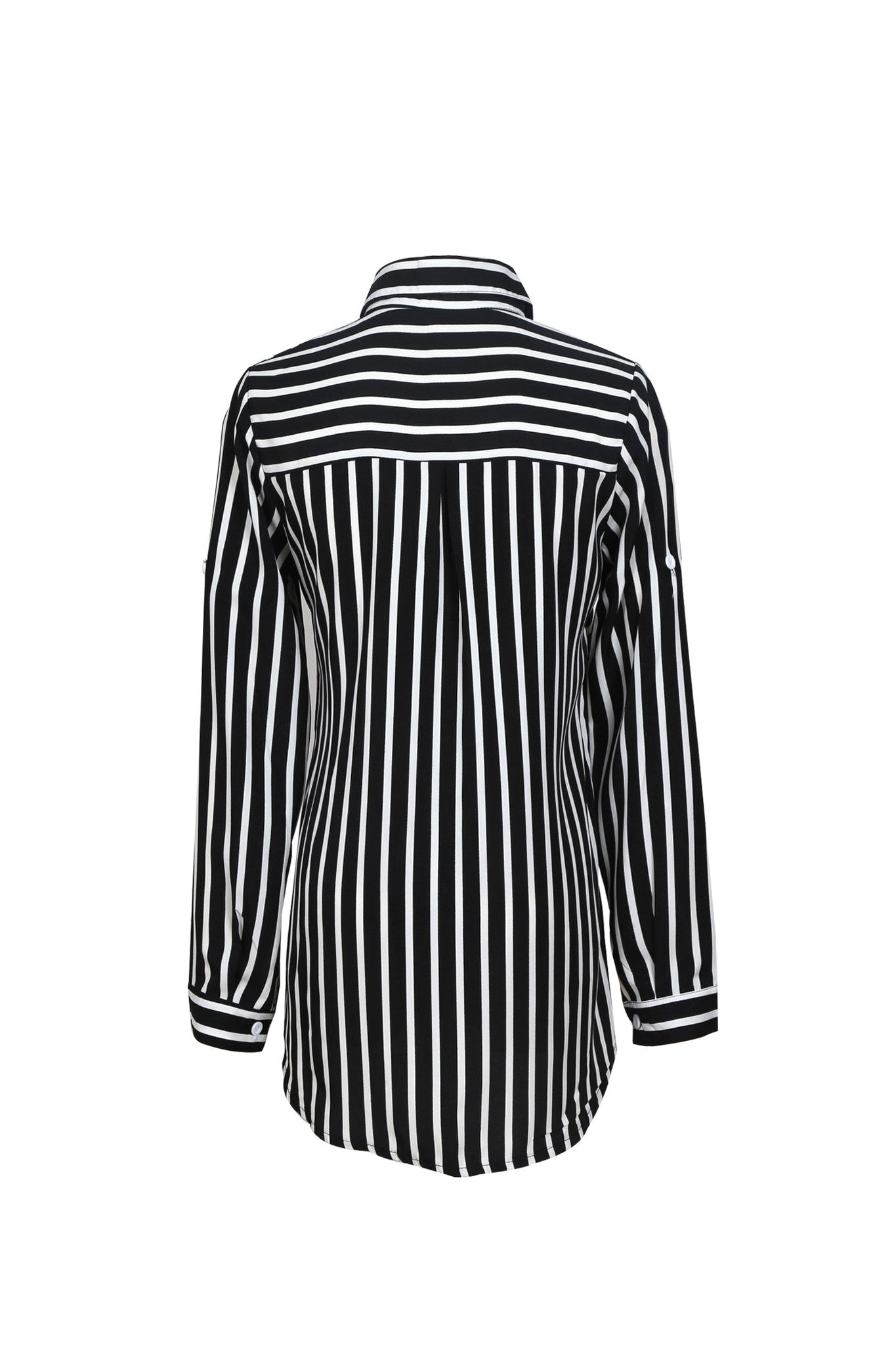 Black Or White Striped Long Sleeved Shirt