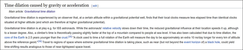 time dilation from Wikipedia