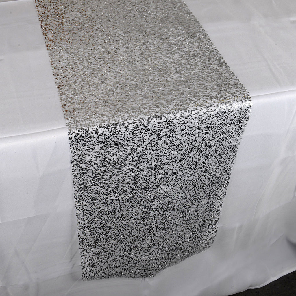 white and silver table runner