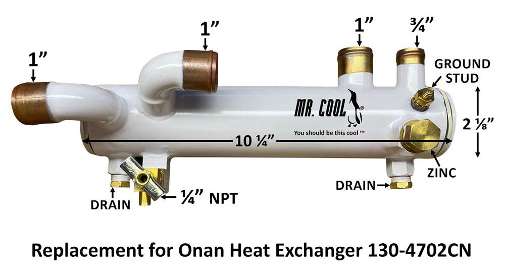 Onan Mdkal Mdkaw Heat Exchanger 130 4702 130 4985 03 130 6547 03 Marine Energy Systems