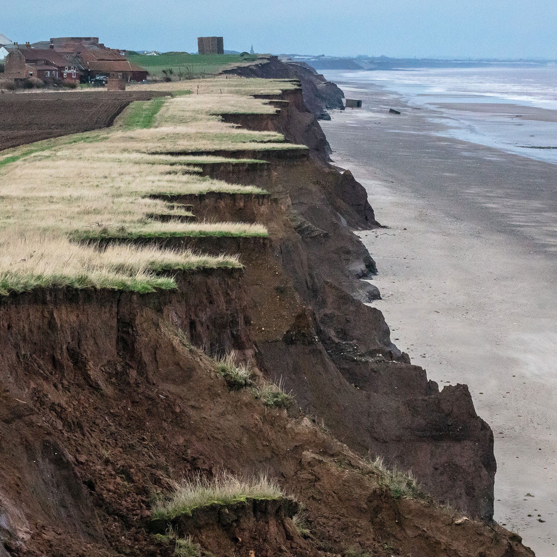 Erosion on sea cliffs at Holderness, East Yorkshire