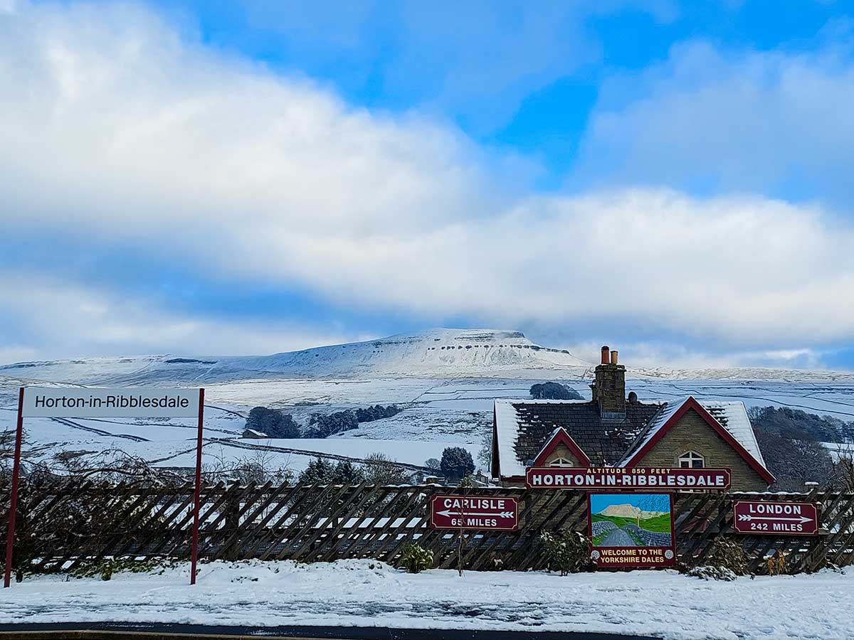 Looking at Pen-y-Ghent from Horton-in-Ribblesdale station.