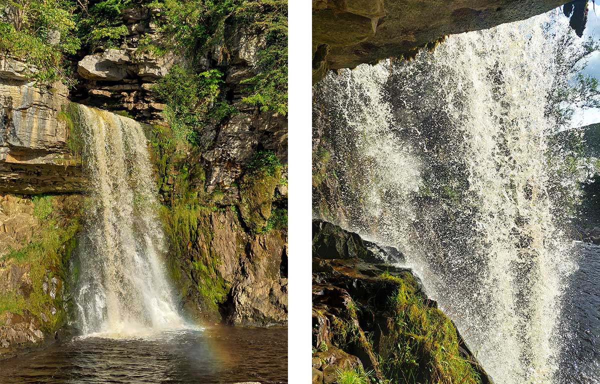 In front of Thornton Force (left) and behind it (right).