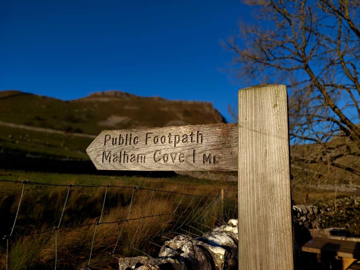 Malham cove sign