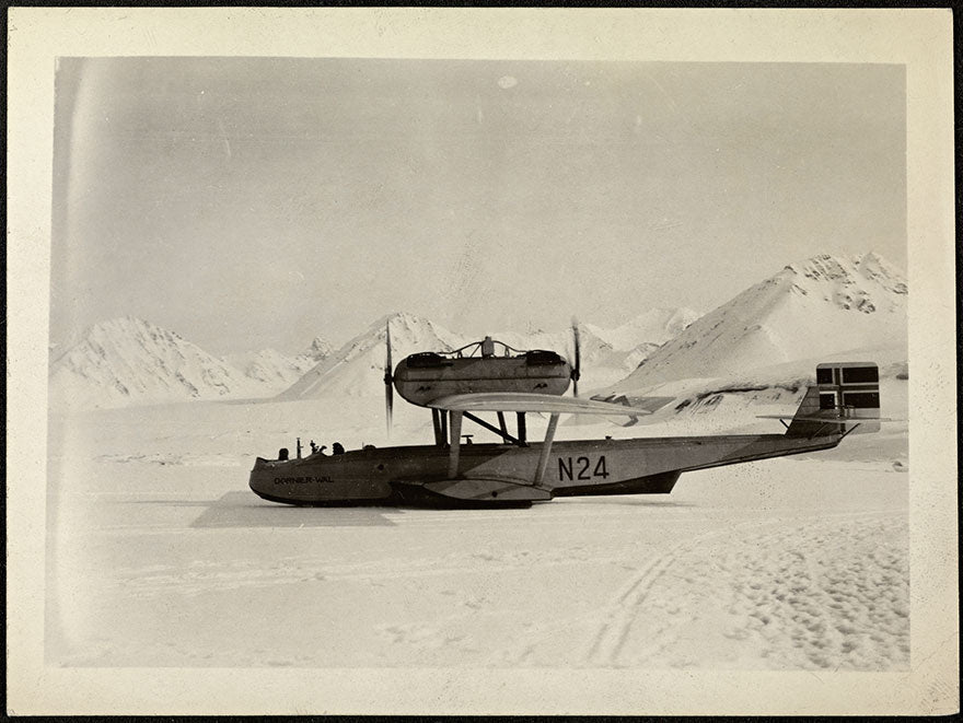 Amundsen’s Dornier-Wal flying boat N24 on the ice in Ny-Ålesund, May 1925