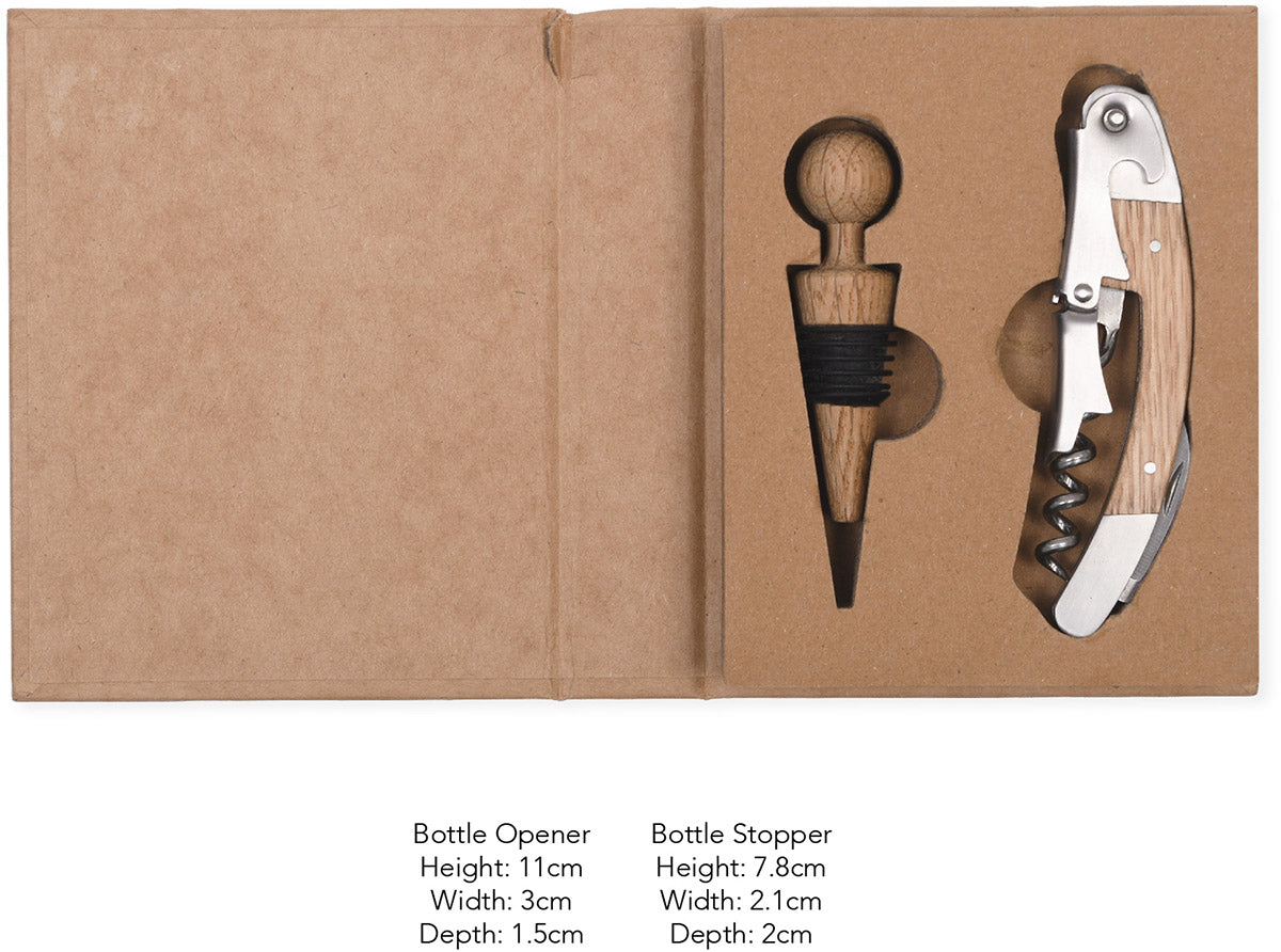 Garden Trading Bottle Opener and Stopper Set dimensions overview