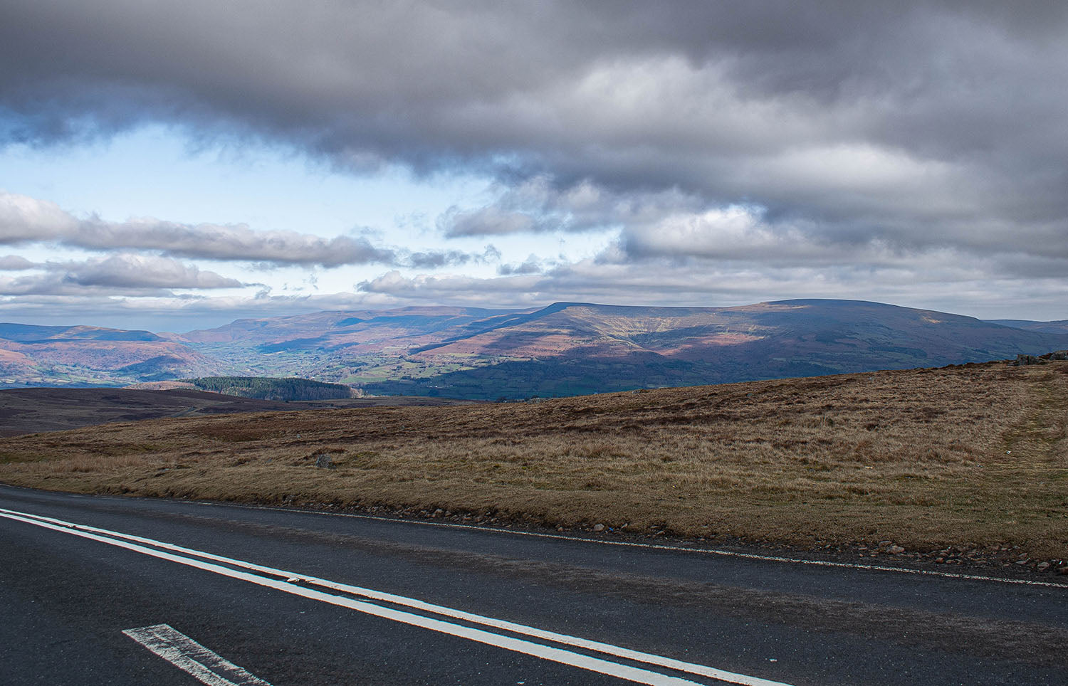 A view over the Brecon Beacons from the Road