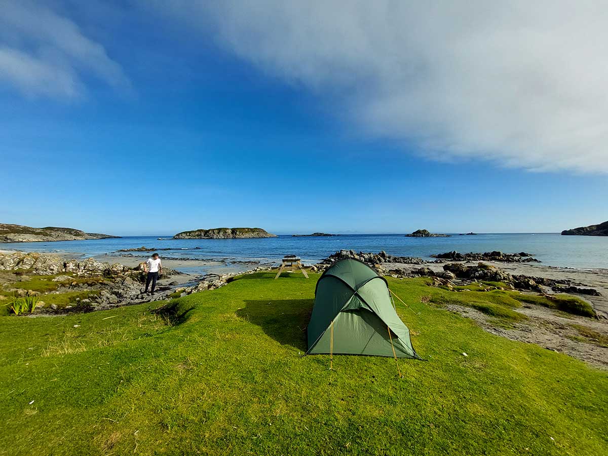 Camping at Uisken beach.