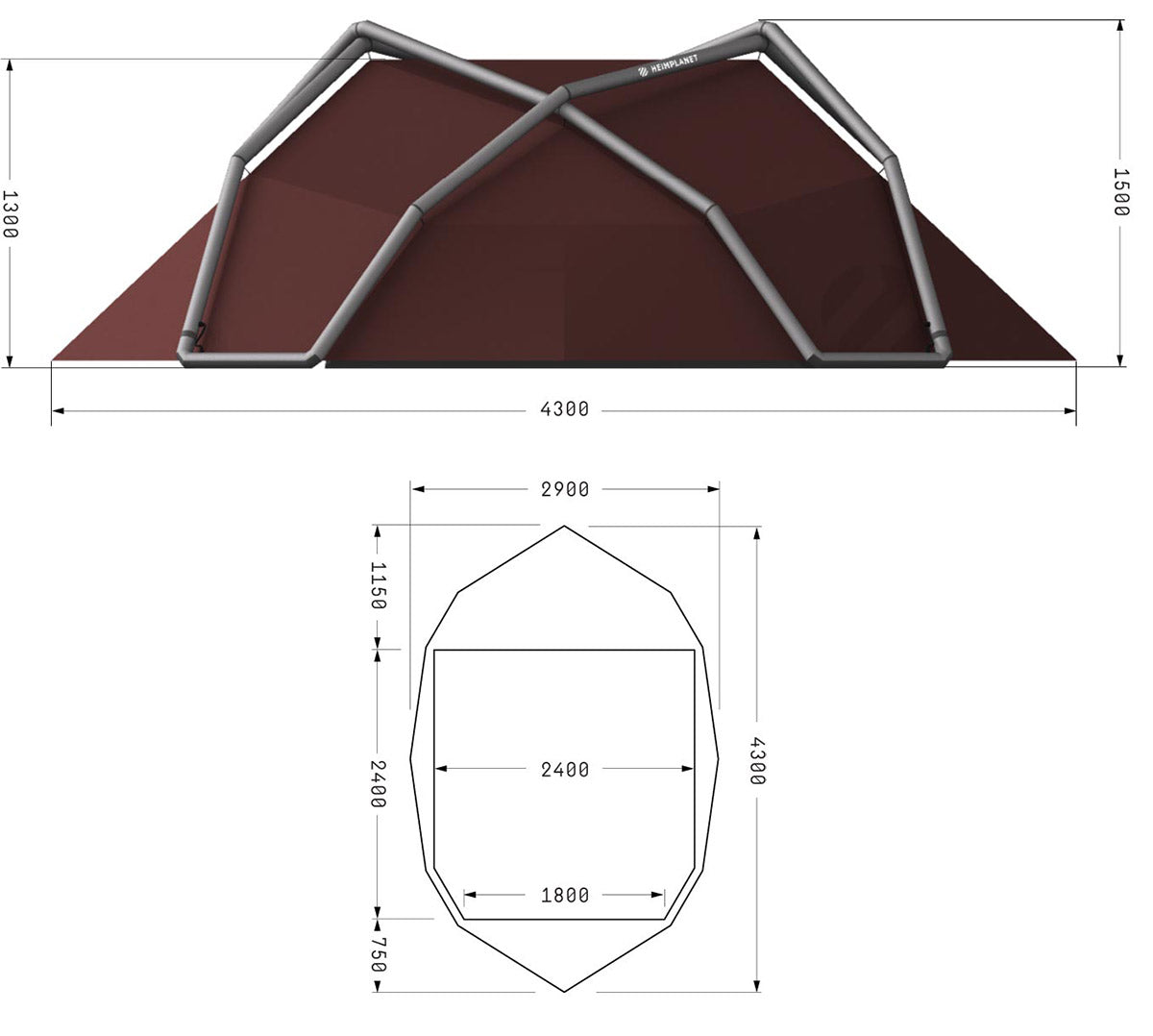 Heimplanet Backdoor tent dimensions