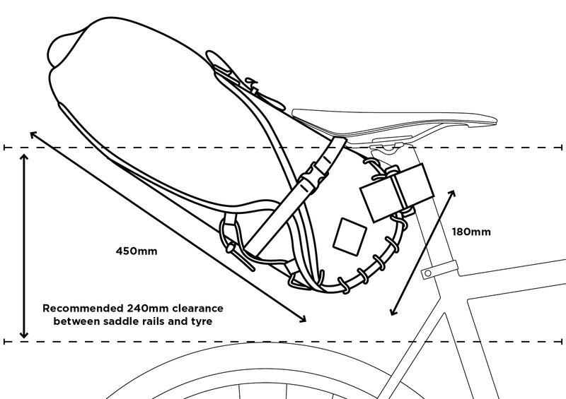 Restrap Saddle Bag 14 litre size guide measurements